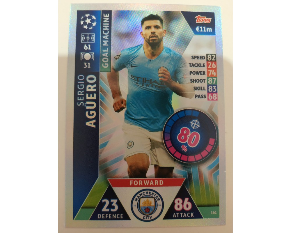 Macht Attax Champions League 2019 AGÜERO Nº 161 GOAL MACHINE