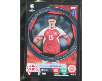 TOPPS UEFA EURO 2024 CHRISTIAN NORGAARD ONE TO WATCH OTW4