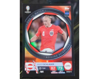 TOPPS UEFA EURO 2024 XAVER SCHLAGER ONE TO WATCH OTW11