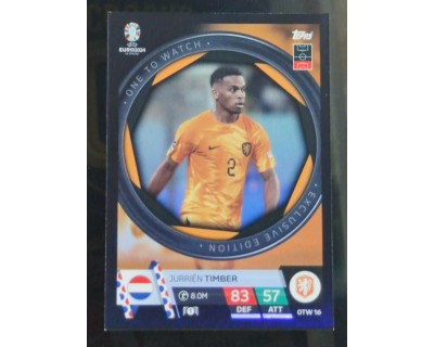 TOPPS UEFA EURO 2024 JURRIËN TIMBER ONE TO WATCH OTW16