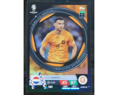 TOPPS UEFA EURO 2024 CODY GAKPO ONE TO WATCH OTW31