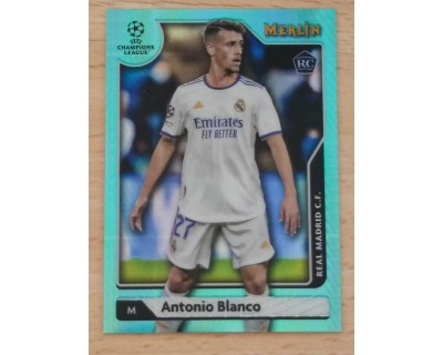 TOPPS MERLIN UCL 2021/2022 ANTONIO BLANCO AQUA REFRACTOR Nº77 ROOKIE CARD