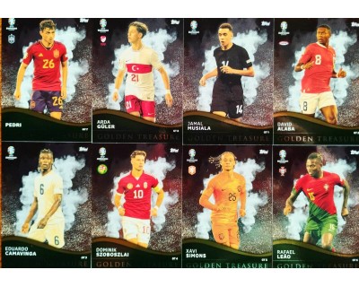 TOPPS MATCH ATTAX UEFA EURO 2024 GOLDEN TREASURE LOTE COMPLETO 8 CROMOS