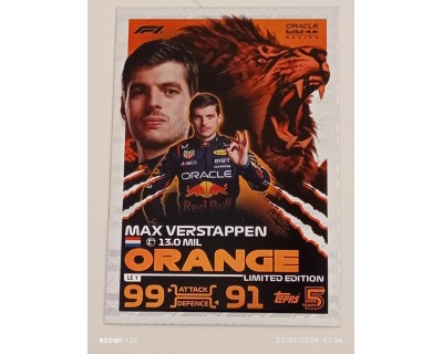 TOPPS TURBO ATTAX 2024 MAX VERSTAPPEN ORANGE LE1