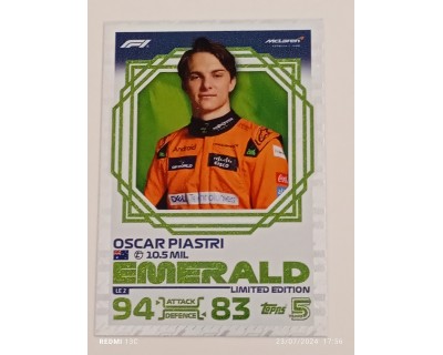 TOPPS TURBO ATTAX 2024 OSCAR PIASTRI EMERALD LE2