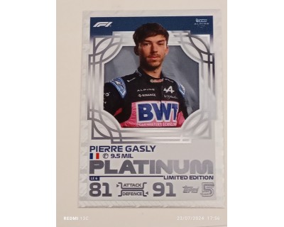 TOPPS TURBO ATTAX 2024 PIERRE GASLY PLATINUM LE6