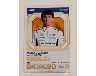 TOPPS TURBO ATTAX 2024 ALEX ALBON GOLD LE10