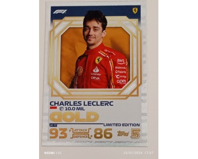 TOPPS TURBO ATTAX 2024 CHARLES LECLERC GOLD LE17