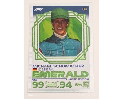 TOPPS TURBO ATTAX 2024 MICHAEL SCUMACHER EMERALD LE21