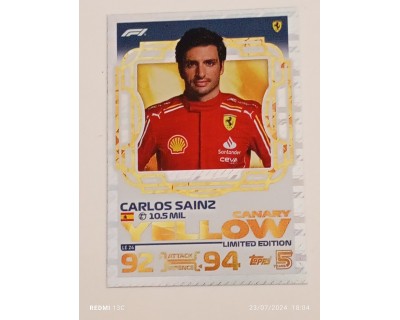 TOPPS TURBO ATTAX 2024 CARLOS SAINZ YELLOW CANARY LE24