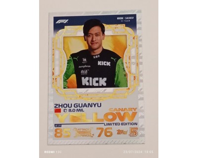 TOPPS TURBO ATTAX 2024 ZHOU GUANYU YELLOW CANARY LE25