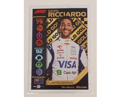 TOPPS TURBO ATTAX 2024 DANIEL RICCIARDO GOLD MGA9