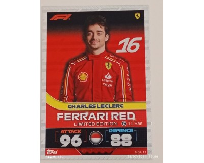 TOPPS TURBO ATTAX 2024 CHARLES LECLERC FERRARI RED MGA11