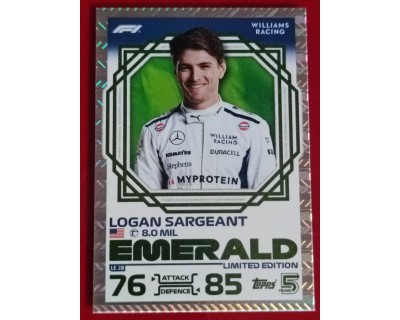 TOPPS TURBO ATTAX 2024 LOGAN SARGEANT EMERALD LE28