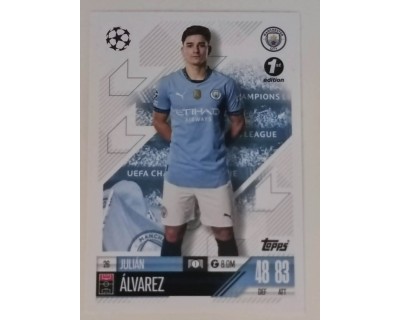 MATCH ATTAX CHAMPIONS LEAGUE 2024/2025 JULIAN ALVAREZ Nº 26 1ST