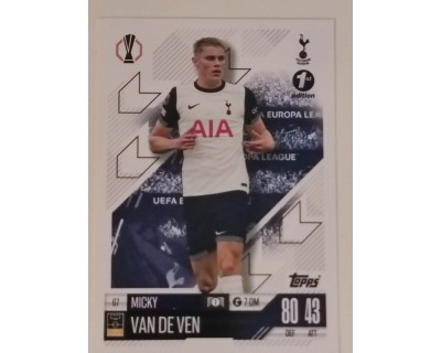 MATCH ATTAX CHAMPIONS LEAGUE 2024/2025 MICKY VAN DE VEN Nº 67 1ST