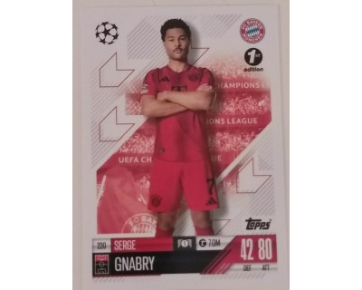 MATCH ATTAX CHAMPIONS LEAGUE 2024/2025 SERGE GNABRY Nº 220 1ST