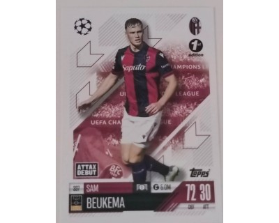 MATCH ATTAX CHAMPIONS LEAGUE 2024/2025 SAM BEUKEMA Nº 337 1ST