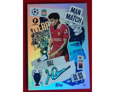 MATCH ATTAX CHAMPIONS LEAGUE 2024/2025 LUIS DIAZ MOM SIGNATURE STYLE 399 1ST