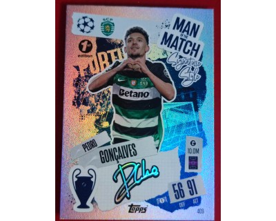 MATCH ATTAX CHAMPIONS LEAGUE 2024/2025 PEDRO GONCALVES MOM SIGNATURE STYLE 409 1ST