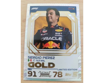 TOPPS TURBO ATTAX 2024 SERGIO PEREZ GOLD EDICION LIMITADA LE39