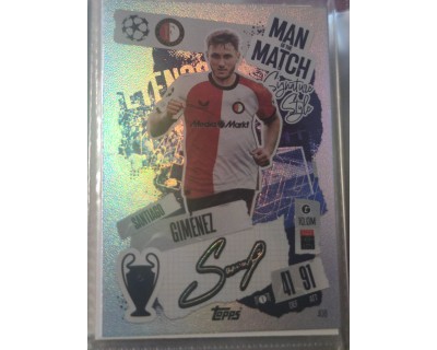 MATCH ATTAX UCL SANTIAGO GIMENEZ MAN OF THE MATCH Nº408