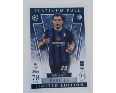 MATCH ATTAX UCL NICOLO BARELLA PLATINUM PULL NºLE PL8