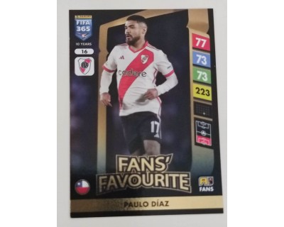 ADRENALYN FIFA 365 2025 OAULO DIAZ RIVER PLATE Nº16 FAN´S FAVOURITE