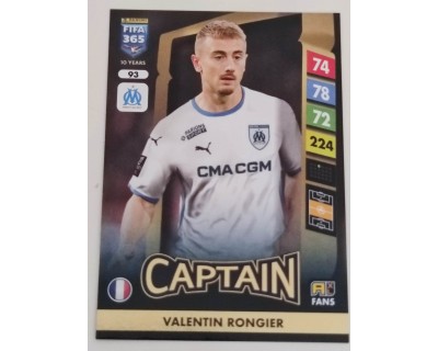 ADRENALYN FIFA 365 2025 VALENTIN RONGIER OLYMPIQUE DE MARSEILLE Nº93 CAPTAIN