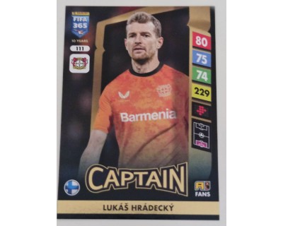 ADRENALYN FIFA 365 2025 LUKAS HRADECKY BAYER 04 LEVERKUSEN Nº111 CAPTAIN