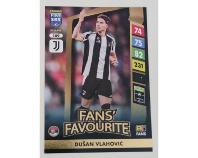 ADRENALYN FIFA 365 2025 DUSAN VLAHOVIC JUVENTUS Nº189 FANS´ FAVOURITE