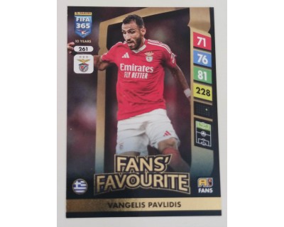 ADRENALYN FIFA 365 2025 VANGELIS PAVLIDIS SL BENFICA Nº261 FANS´ FAVOURITE