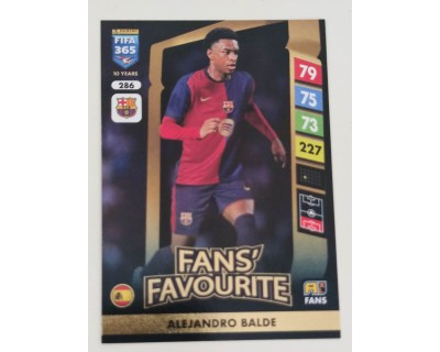 ADRENALYN FIFA 365 2025 ALEJANDRO BALDE FC BARCELONA Nº286 FANS´ FAVOURITE