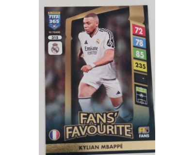 ADRENALYN FIFA 365 2025 KYLIAN MBAPPE REAL MADRID CF Nº315 FANS´ FAVOURITE