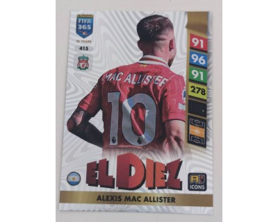 ADRENALYN FIFA 365 2025 ALEXIS MAC ALLISTER EL DIEZ Nº415