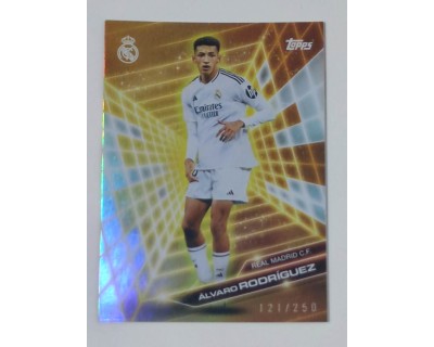 FAN SET REAL MADRID 2024/25 ALVARO RODRIGUEZ GOLDEN FUTURE NUMERADA Nº121/250