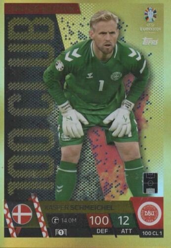 TOPPS MATCH ATTAX UEFA EURO 2024 KASPER SCHMEICHEL 100 CLUB LIMITED EDITION Nº100CL1