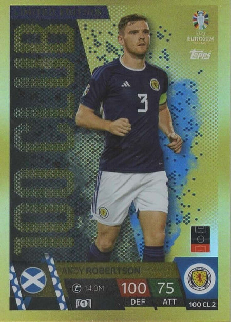 TOPPS MATCH ATTAX UEFA EURO 2024 ANDY ROBERTSON 100 CLUB LIMITED EDITION Nº100CL2