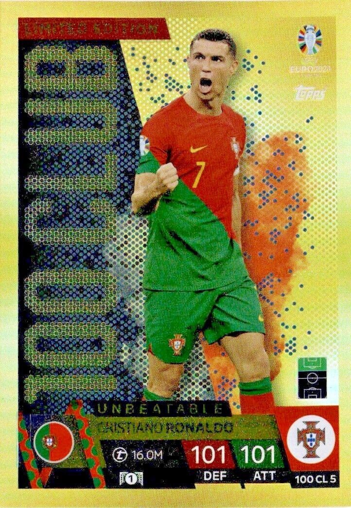 TOPPS MATCH ATTAX UEFA EURO 2024 CRISTIANO RONALDO 100 CLUB LIMITED EDITION Nº100CL5
