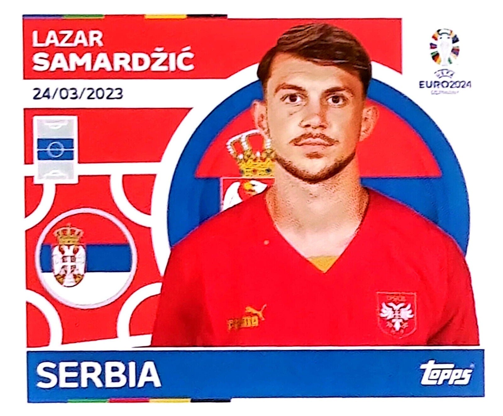 Uefa Euro Germany 2024 SERBIA LAZAR SAMARDZIC Nº 17