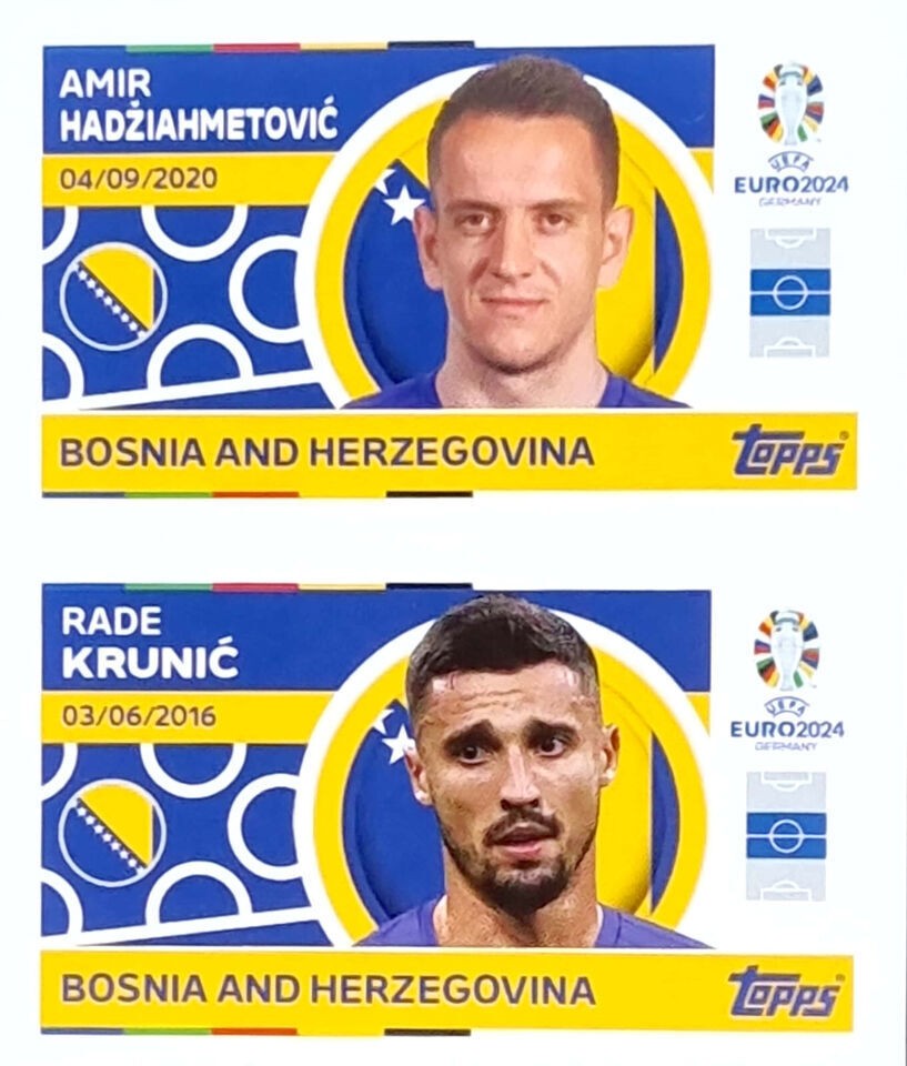 Uefa Euro Germany 2024 GRUPO E BOSNIA AND HERZEGOVINA HADZIAHMETOVIC - KRUNIC Nº 10 - 11