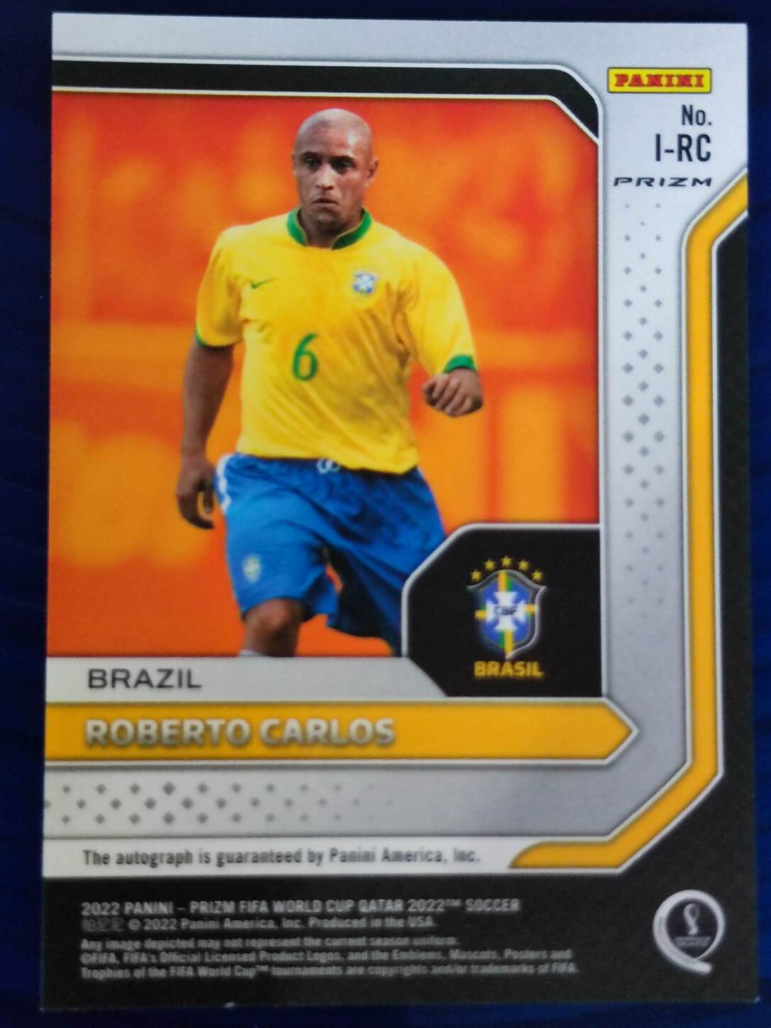 PANINI PRIZM FIFA WORLD CUP 2022 ROBERTO CARLOS AUTO NºI-RC