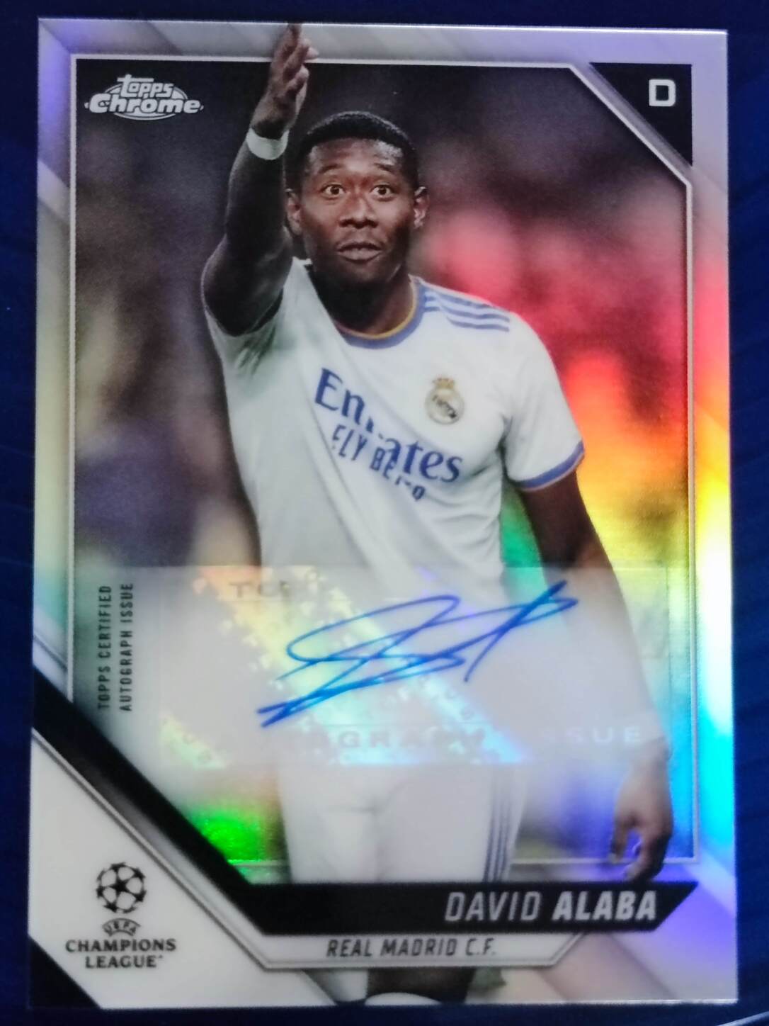 TOPPS CHROME UCL 2021/2022 DAVID ALABA AUTO NºDA-DA