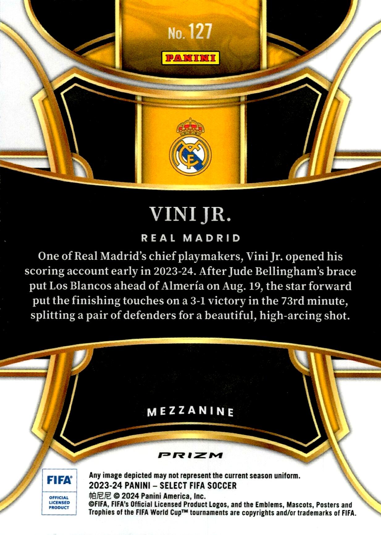 PANINI SELECT LA LIGA 2023/2024 VINI JR. RED Nº127