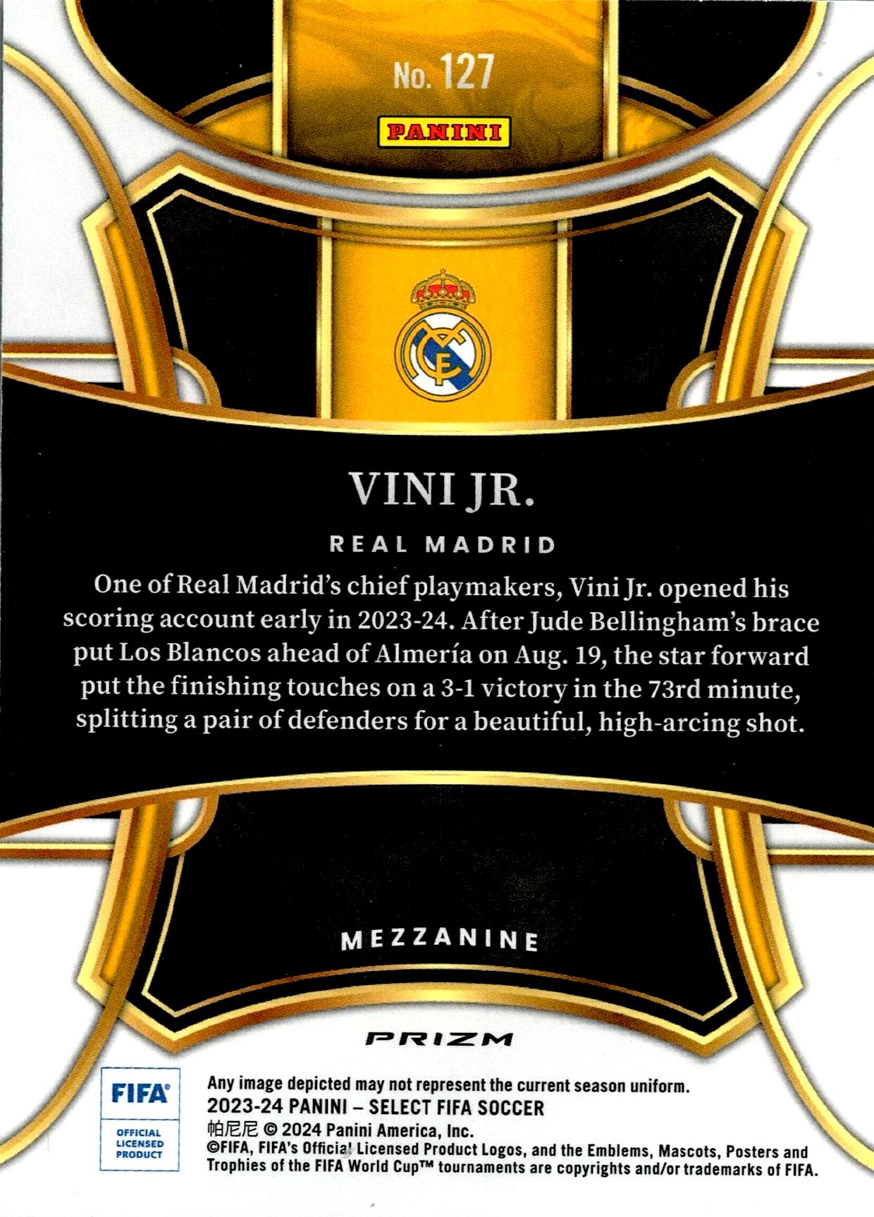 PANINI SELECT LA LIGA 2023/2024 VINI JR. MULTICOLOR Nº127