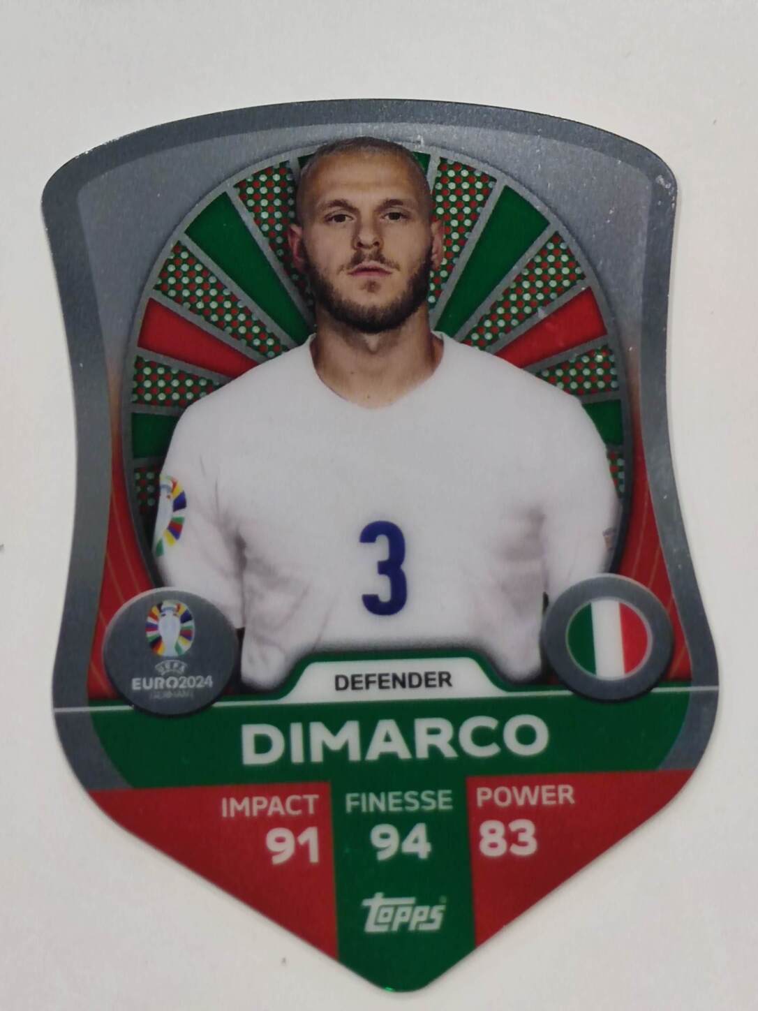 TOPPS MATCH ATTAX UEFA EURO 2024 FEDERICO DIMARCO CHROME SHIELD NºSC4
