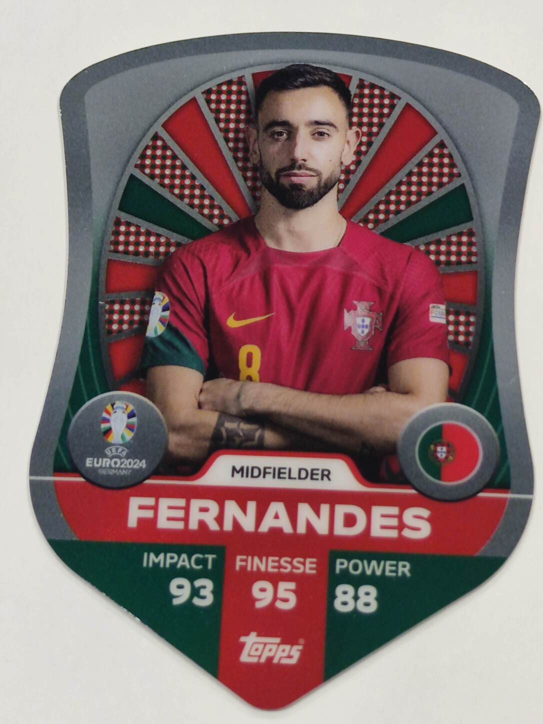 TOPPS MATCH ATTAX UEFA EURO 2024 BRUNO FERNANDES CHROME SHIELD NºSC6