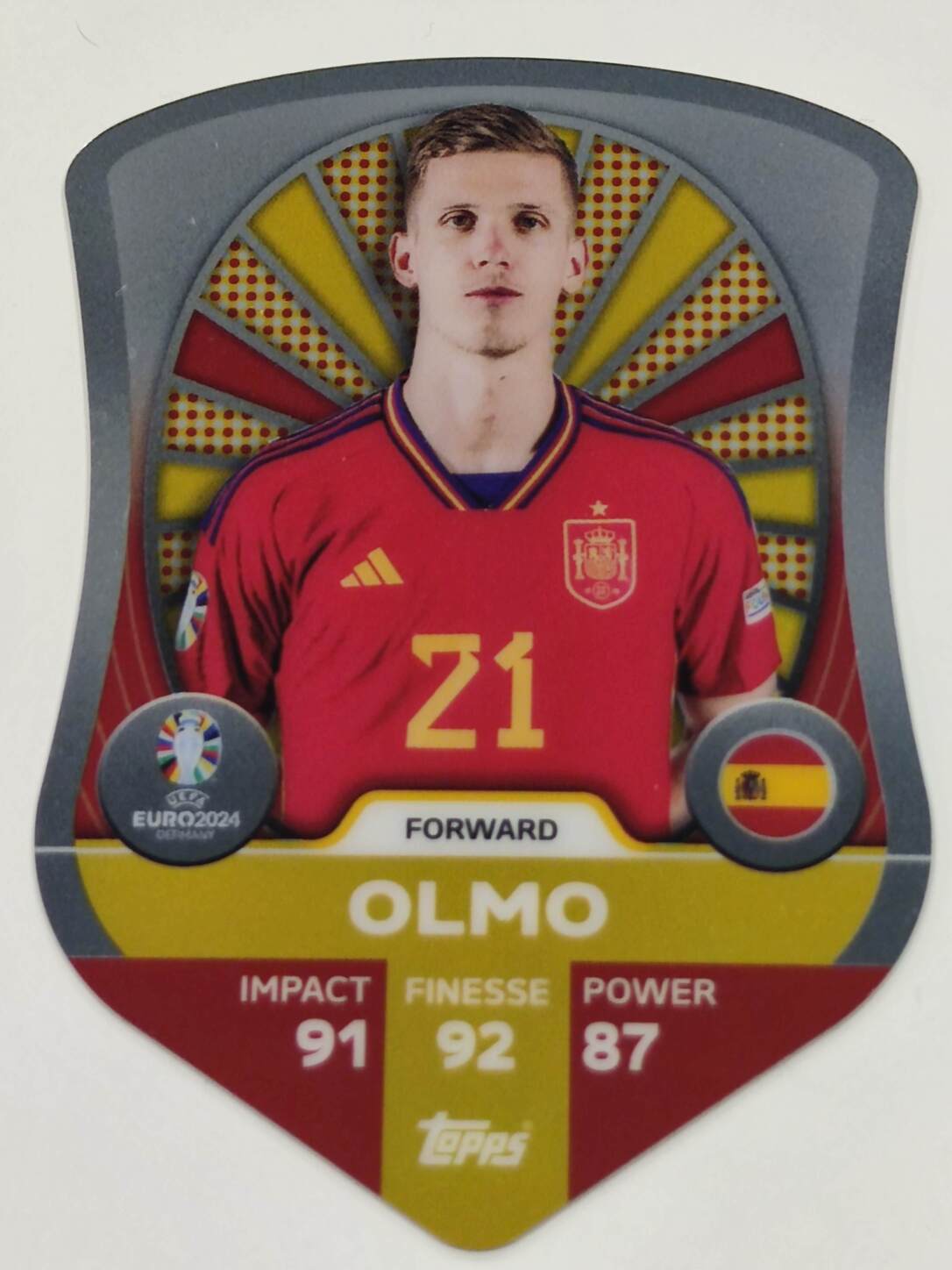 TOPPS MATCH ATTAX UEFA EURO 2024 DANI OLMO CHROME SHIELD NºSC8