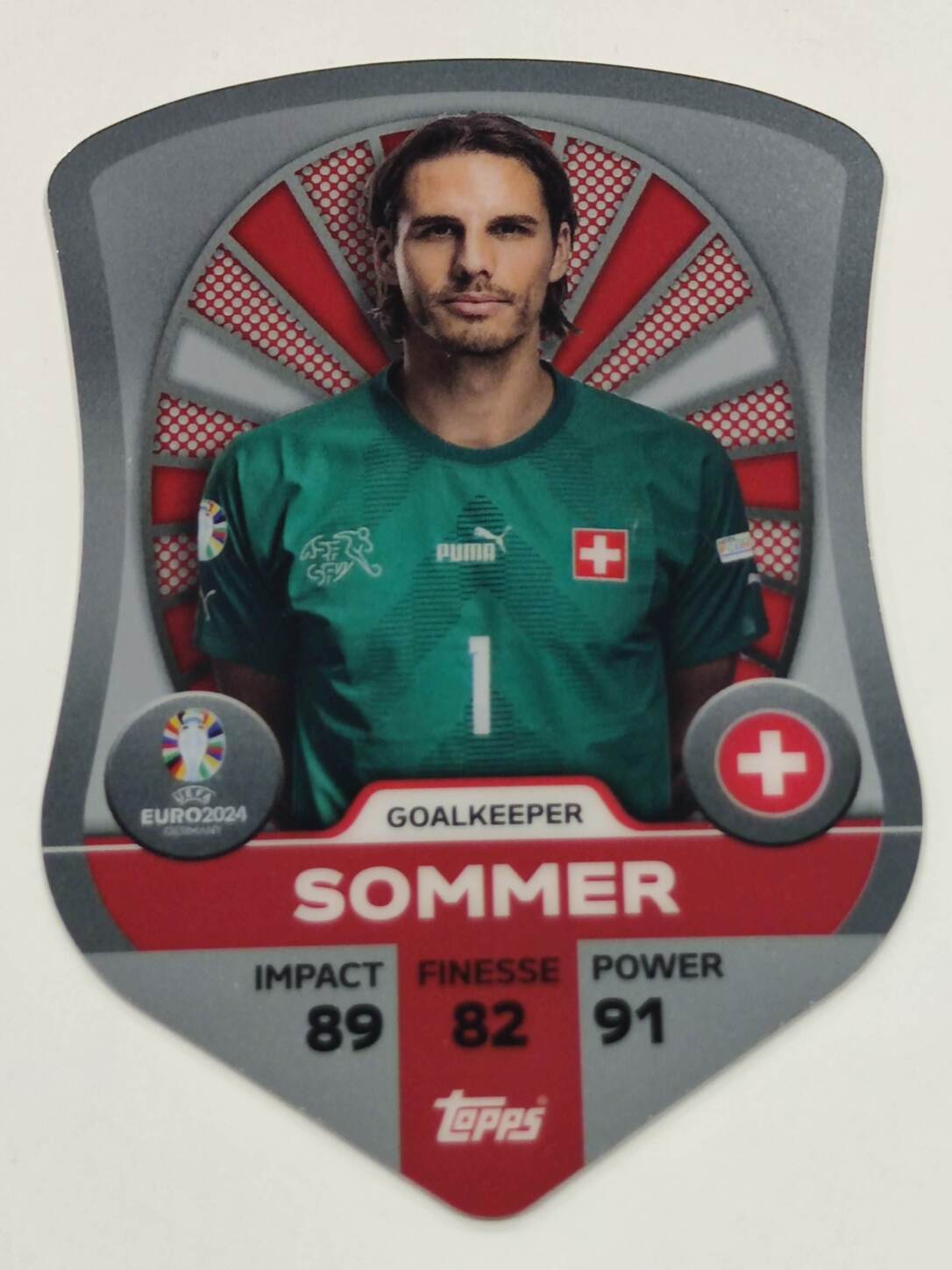 TOPPS MATCH ATTAX UEFA EURO 2024 YANN SOMMER CHROME SHIELD NºSC9