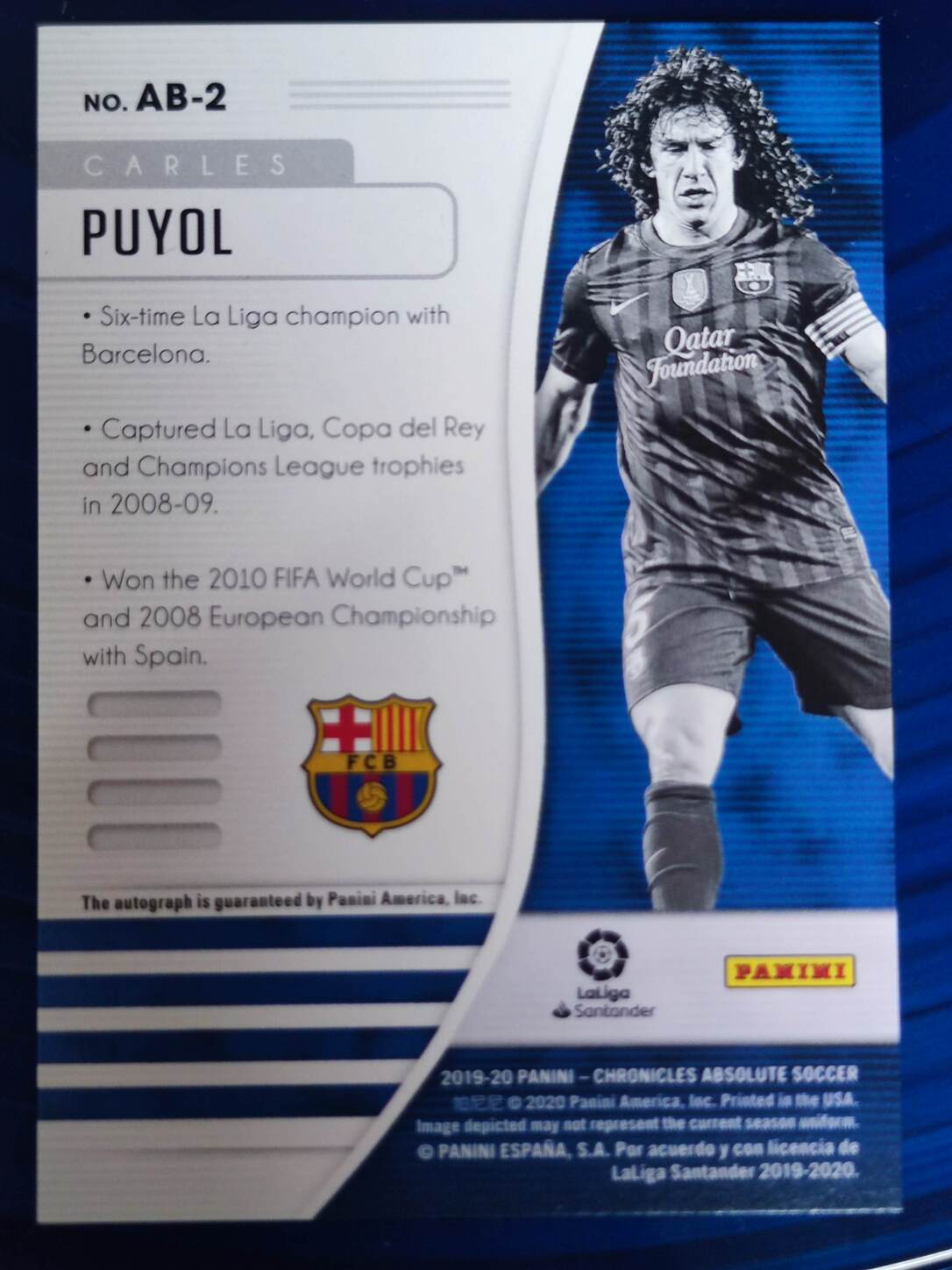 PANINI CHRONICLES LA LIGA 2019/2020 AUTO PUYOL NºAB-2